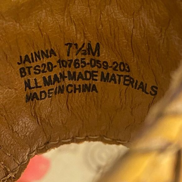 BareTraps Brown Slip On Sandals Style Jainna Women Size 7.5 Cushioned Wedge Heel - Picture 9 of 9